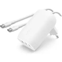 Belkin BoostCharge - Strømforsyningsadapter - PPS-teknologi - 67 Watt - 3.25 A - Power Delivery 3.1, PD 3.0, Fast Charge - 3 output-stikforbindelser (USB-C) - hvid