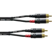 Cordial CFU 0.6 CC, 2 x RCA, Hanstik, 2 x RCA, Hanstik, 0,6 m, Sort
