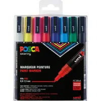 Posca Paintmarker PC-3M - med 8 stk ass. standard farver