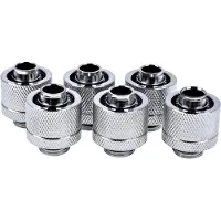 Alphacool Eiszapfen Connector Series Straight Socket 16/10mm - Flydende kølesystem kompressionsarmatur - krom