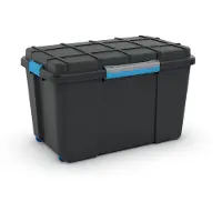 Kis 241508 Opbevaringsboks Scubba Stabelbar (B x H x D) 735 x 460 x 445 mm Gråblå, Sort 1 stk