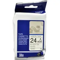 Brother TZe-R251 gavebånd 24mm x 4m - sort på hvidt satinbånd