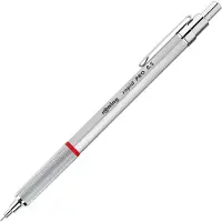 Rotring Rapid Pro Udtrækkelig kuglepen Teknisk tegnepen | Mellempunkt | Blåt blæk | Sølv fuld-metal krop
