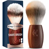 King C. Gillette King C. Beard Care Shaving Brush for Men with Soft Bristles and Wooden Handle - Barber-Level Shaving Experience - Gift for Men