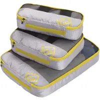 GOTRAVEL Triple Packing Cubes pakkeposer, 3-delt, gul