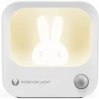 Forever Light Lamp LED zuikio naktinė lempa PURE FLC-10 LEA PIR baltos spalvos 500mAh Light
