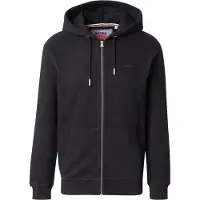 Superdry Superdrytil mænd. M2014128A Hættetrøje med lynlås og logo Essential sort (3XL), Casual, Bomuld
