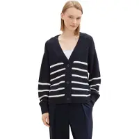 Tom Tailor DENIM Cardigan navy / hvid
