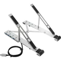 Targus - Stander til notebook - med 4-port USB-hub - 10 - 15.6 - sølv