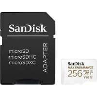 SanDisk Max Endurance - Flashhukommelseskort (microSDXC til SD adapter inkluderet) - 256 GB - Video Class V30 / UHS-I U3 / Class10 - microSDXC UHS-I
