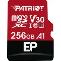 Patriot Memory Patriot EP Series - Flashhukommelseskort (microSDXC til SD adapter inkluderet) - 256 GB - A1 / Video Class V30 / UHS-I U3 / Class10 - microSDXC UHS-I