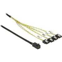 DeLOCK - ATA/SAS-kabel - SAS 6Gbit/s - 4-Lane - 4 x Mini SAS HD (SFF-8643) (han) til SATA (hun) - 50 cm - haspet