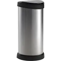 Curver DECO Bin 240641 Skraldespand 40 l (B x H x T) 335 x 685 x 285 mm Sølv, Sort 1 stk