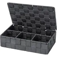 Wenko 24223100, Opbevaringskurv, Grå, Rektangulær, Polyurethan (PU), Polyvinylchlorid (PVC), Monokromatisk, Indendørs