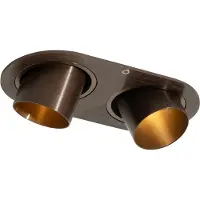 QAZQA Afrundet indbygget spotlight mørk bronze GU10 35 mm vipbar 2-lys - Installa