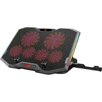 Digital Data Communications Conceptronic ERGO Gaming - Blæser til notebook - med smartphonestander, 2-port USB 2.0 hub - 17 - 100 mm/70 mm - sort