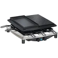 Steba RC 4 plus deluxe - Raclette/grill/varme sten - 1.5 kW - rustfrit stål/sort