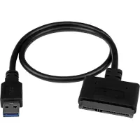 StarTech.com Startech USB 3.1 to 2.5 SATA Hard Drive Adapter - USB 3.1 Gen 2 10Gbps with UASP External HDD/SSD Storage Converter (USB312SAT3CB) - Lagringskontrol - 2.5 - SATA 6Gb/s - USB 3.1 (Gen 2) - sort