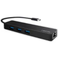 Logilink UA0313, USB 3.2 Gen 1 (3.1 Gen 1) Type-C, Sort, RJ-45, USB 3.2 Gen 1 (3.1 Gen 1) Type-A, 319 mm, 29 mm, 15 mm