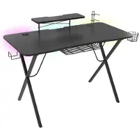 Genesis Holm 300 RGB - Bord - rektangulær med konturerede hjørner - sort