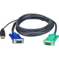 Aten 2L-5202U - Kabel til tastatur / video / mus (KVM) - USB, HD-15 (VGA) (han) til USB, HD-15 (VGA) (han) - 1.8 m - for KVM on the NET CS1708, CS171