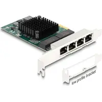 DeLOCK - Netværksadapter - PCIe lavprofil - Gigabit Ethernet x 4