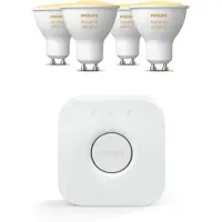 Philips Bundle: 4 White Ambiance Gu10 + Hue Bridge