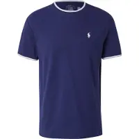 Ralph Lauren Polo Ralph Laurentil mænd. 710963492001 Klassisk Fit marineblå elastisk piqué-t-shirt (L), Casual, Bomuld, Korte ærmer