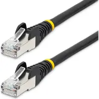 StarTech.com 50cm CAT6a Ethernet Cable - Black - Low Smoke Zero Halogen (LSZH) - 10GbE 500MHz 100W PoE++ Snagless RJ-45 w/Strain Reliefs S/FTP Networ