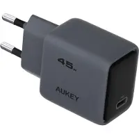 Aukey Comet - Strømforsyningsadapter - GaN-teknologi - 45 Watt - FC 2.0 (USB-C) - grå