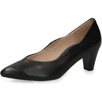 Caprice Pumps, black, made of Leather with Funnel heel, Size 36
