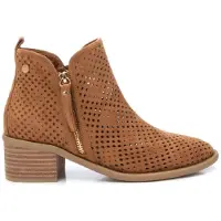 Xti Xtitil kvinder. 14396102-CAMEL Ankelstøvler i læder 143961 brun (40), 5-8 cm, Lynlås, Casual