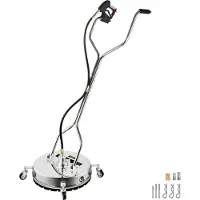 Vevor højtryksrenser overfladerens, 20'', Max. 4000 PSI tryk med 2 dyser til rengøring af indkørsler, fortove, rustfri stålramme med roterende dobbelt håndtag, hjul, egnet til 3/8'' hurtigkobling