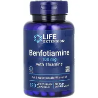 Life Extension Benfotiamine with Thiamine 100 mg 120 Vegetarian Kapsler