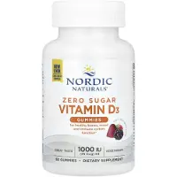 Nordic Naturals , Zuckerfri Vitamin D3 Gummies, Wild Berry, 25 mcg (1.000 IU), 60 Gummies