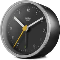 Braun BC12SB, Quartz alarmur, Rund, Sort, Sølv, 12t, Alarm, Batteri