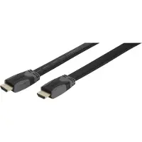Vivanco HDMI High Speed Ethernet kabel, fladt/guld, 1.5 m