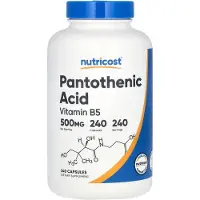 Nutricost , Pantotenisk Syre, 500 mg, 240 Kapsler