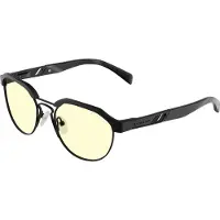 Gunnar Optiks CMB-00101, Unisex, Rund, Klassisk, Sort, Acetat, Rustfrit stål, Ravfarvet