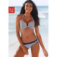 Venice beach Bikinioverdel 'Summer' navy / hvid