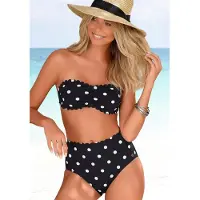 LASCANA Bikinioverdel sort / hvid
