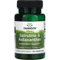 Swanson Health , Organisk Spirulina & Astaxanthin, 120 Veggie Tabs