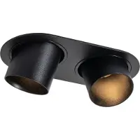 QAZQA Integreret spotlampe sort GU10 50 mm 2-lys - Installa