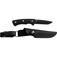 ØYO Oyo Falketind Knife W/ Leather Sheath, vandrekniv, sort