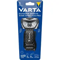 Varta 18650 101 401, Hovedbånd lommelygte, Sort, Knapper, 2 m, IPX7, LED