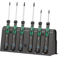 Wera 2052/6 elektronik-skruetrækkersæt + rack, 6 dele