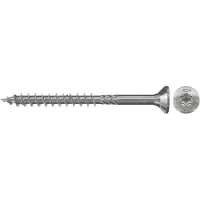 Fischer 657044, Skrue, Metal, Træ, Generel nytteværdi, Delvis gevind, Fladt hoved