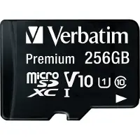 Verbatim Premium - Flashhukommelseskort (SD adapter inkluderet) - 256 GB - UHS Class 1 / Class10 - microSDXC UHS-I