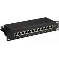 Goobay 93793, RJ-45, Cat6, 22/26, Sort, Reolmontering, 258 mm