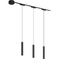 QAZQA Moderne skinnesystem med 3 sorte pendellamper 1-faset - Magnetic Cassie